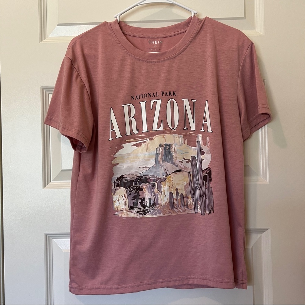 SHEIN Pink Arizona Graphic Tee